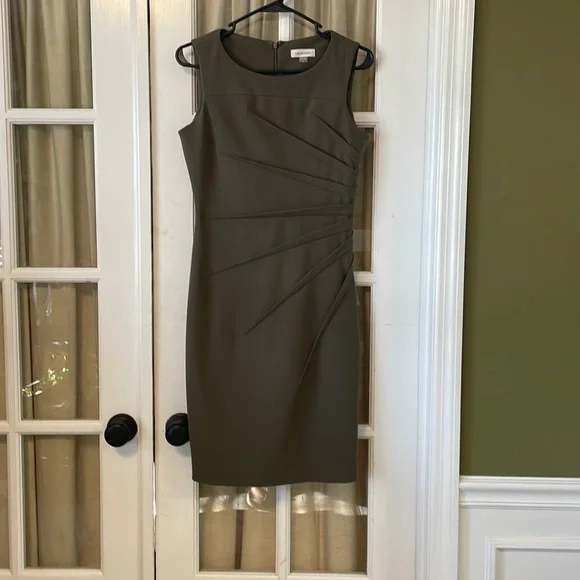 olive green calvin klein dress The Honor in Chive